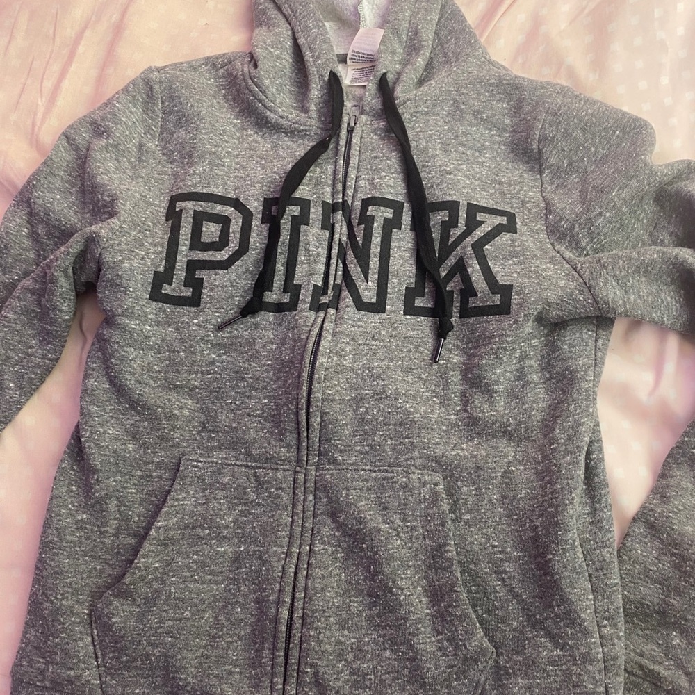 Vs pink zip up hoodie
